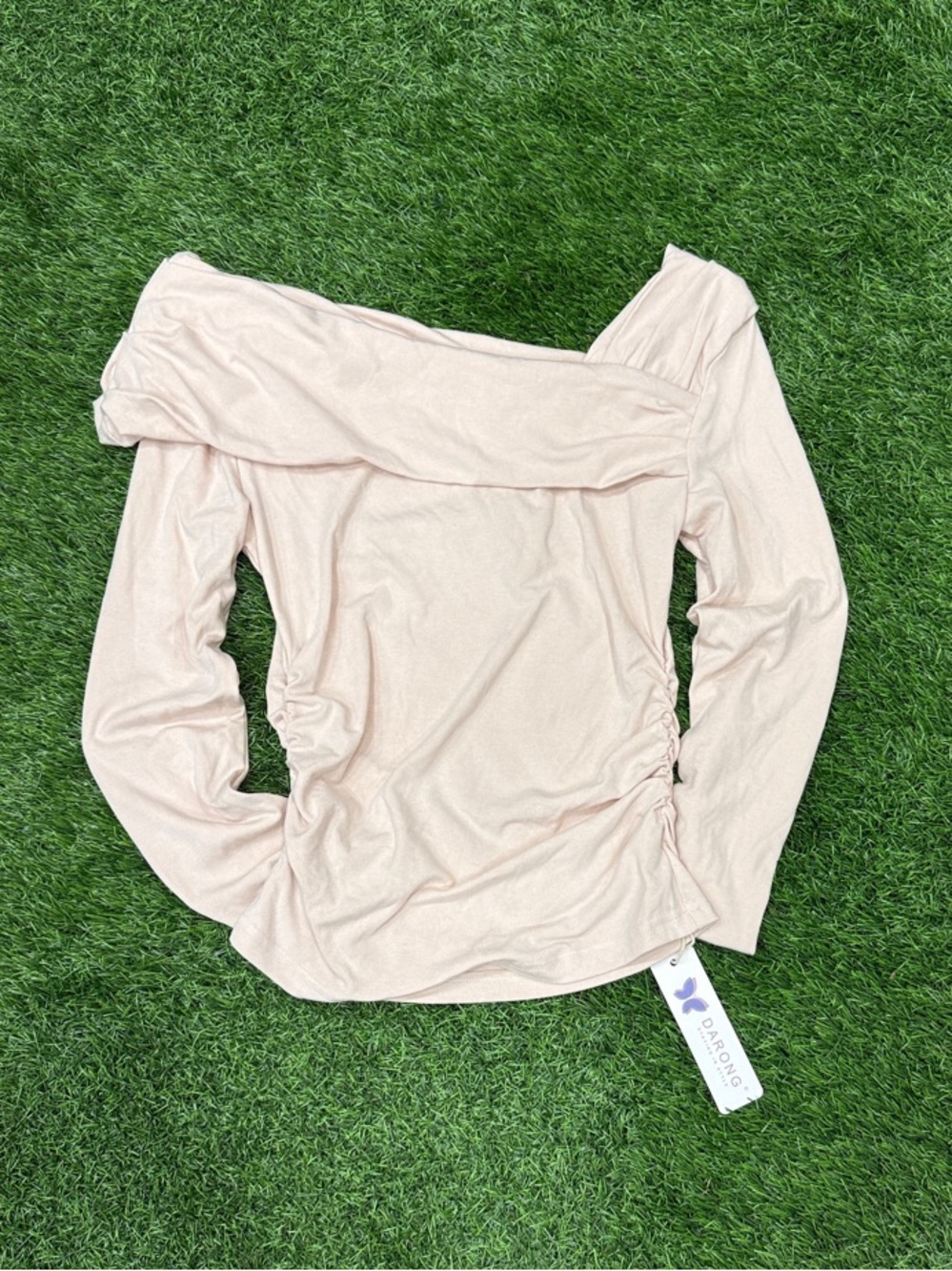 Darling Blush Off‑Shoulder Long Sleeve Top